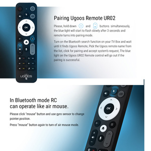 UGOOS UR02 BT ses uzaktan kumanda Ugoos AM8 AM6B X4 X4Q TOX3 TOX4 için jiroskop değiştirme ile Google ev için Android TV kutusu - Product Image 5