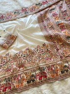 Hindistan'da saf yumuşak rajwadi pashmina Saree üreticileri - Product Image 6