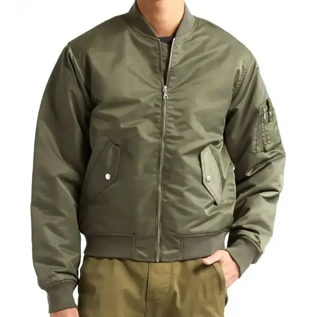 Vente en gros sur mesure Nouveau design Couleur personnalisée Veste d'hiver de bombardier coupe-vent pour hommes Blousons bombardier en polyester Nouvelle mode