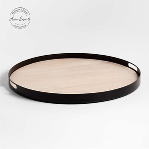 优质手工木制托盘，带金属手柄，用于供应早餐和小吃 - Product Image 3