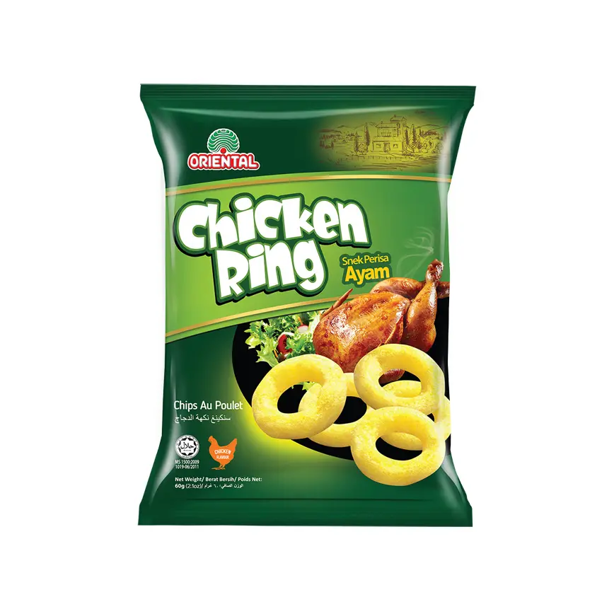 Pollo Ring Chips Au Poulet Snek Perisa Ayam 60g x 10x6