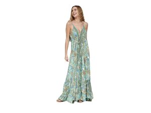 ハイシルク<span class=keywords><strong>A</strong></span>ラインサマードレスフリーノースリーブ<span class=keywords><strong>V</strong></span>ネック洗える織り床丈カジュアルドレスビンテージプリント柄