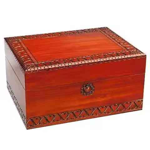 Premium Red Wood Urn Box Handcrafted Unique Memorial Handicraft for Cherished Memories Wedding Occas