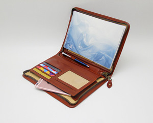 <strong>Notebook</strong> Personalized Office Zipper Case <strong>Notebook</strong> Storage Leather Portfolio Organizer Custom Logo LAP-0019 - Product Image 6