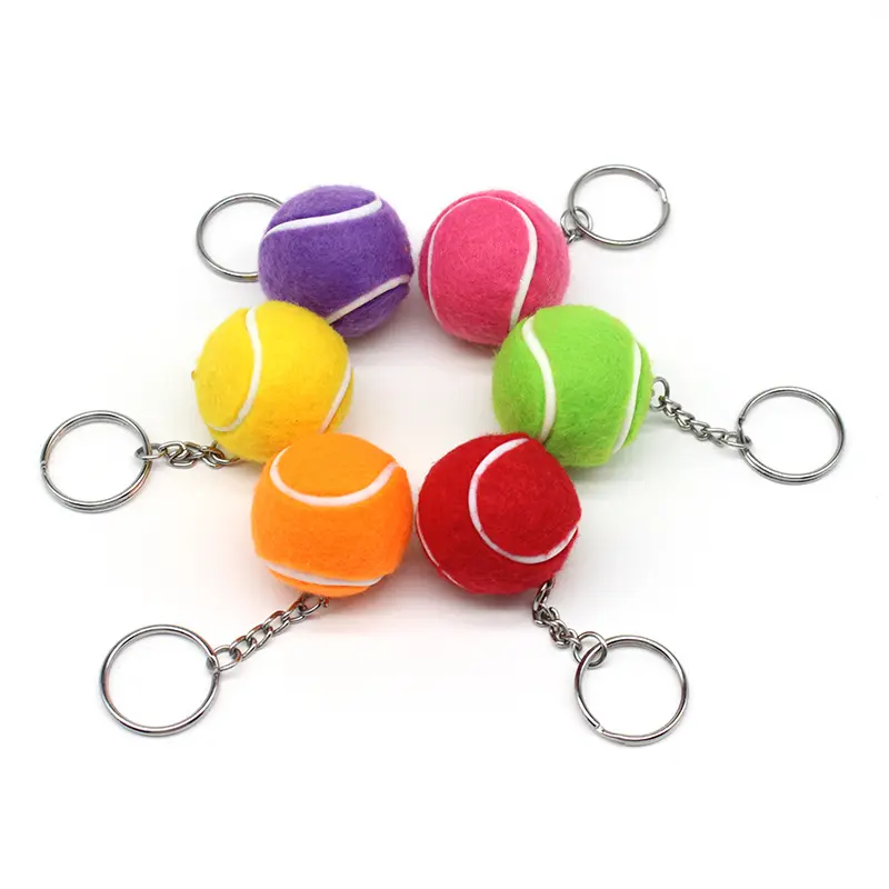 Chaveiro de mini bola de tênis, chaveiro colorido para bola de tênis 3d, porta-chaves, jogos de tênis, presentes para crianças