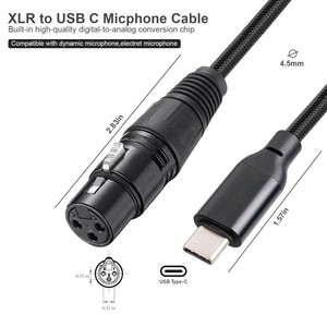 Cable de audio macho USB C a doble XLR Salida estéreo de alta fidelidad para mezclador, amplificador, altavoces activos de 1 metro a 10 metros - Product Image 2