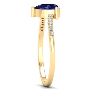 REYES 925 ayar gümüş Moissanite alyans kadınlar 0.75Ct armut kesim mavi safir taş 18K altın fabrika fiyat