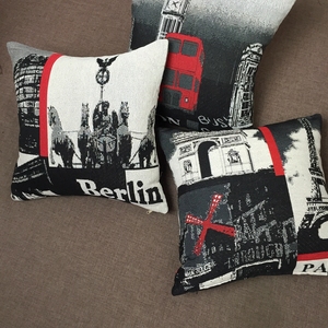 Copricuscini decorativi Vintage <span class=keywords><strong>London</strong></span> Paris fiore rosa plea copertura cuscino arazzo - Product Image 2