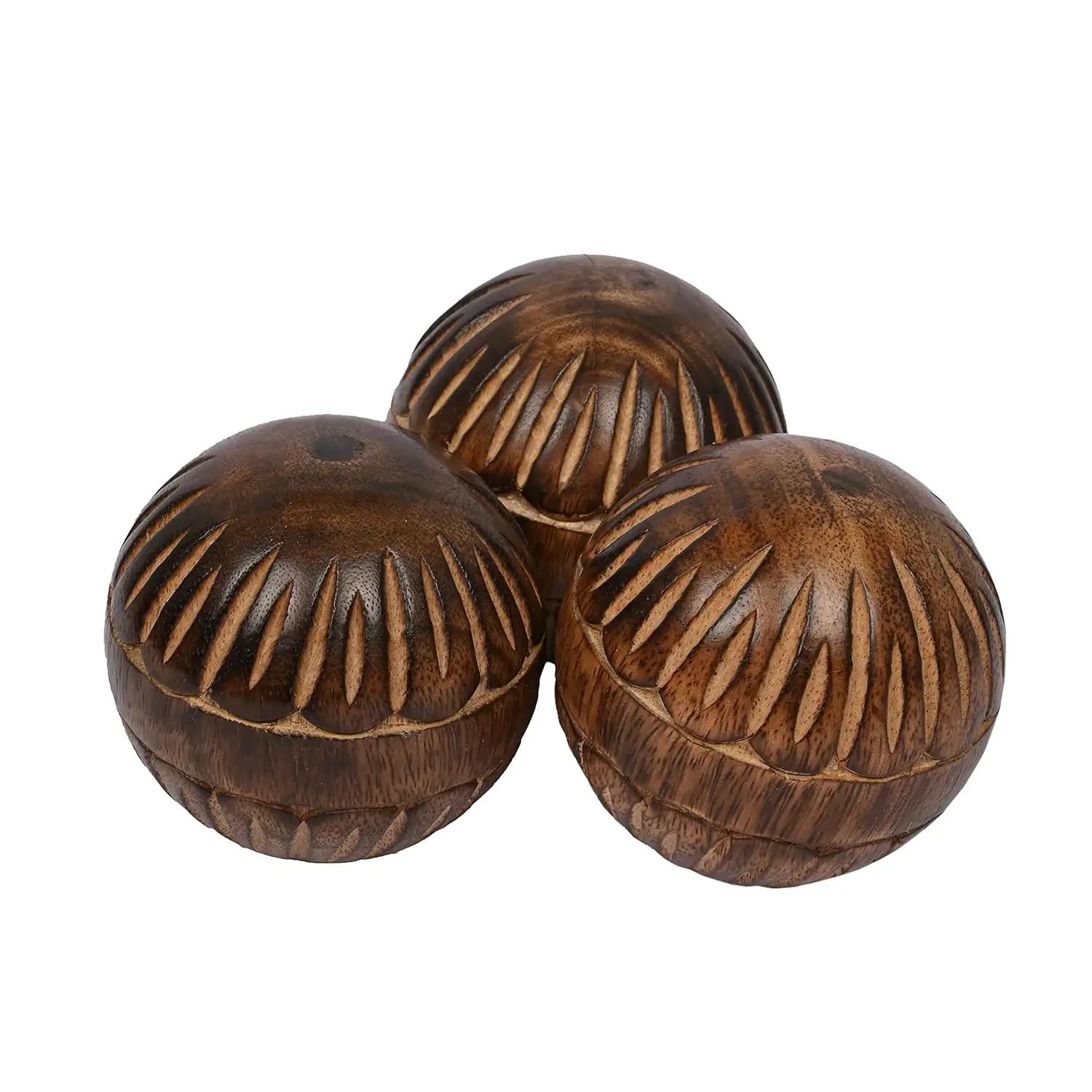 Fabricante personalizado Paulownia madera Mini bolas mango madera hogar decorativo ornamento bolas