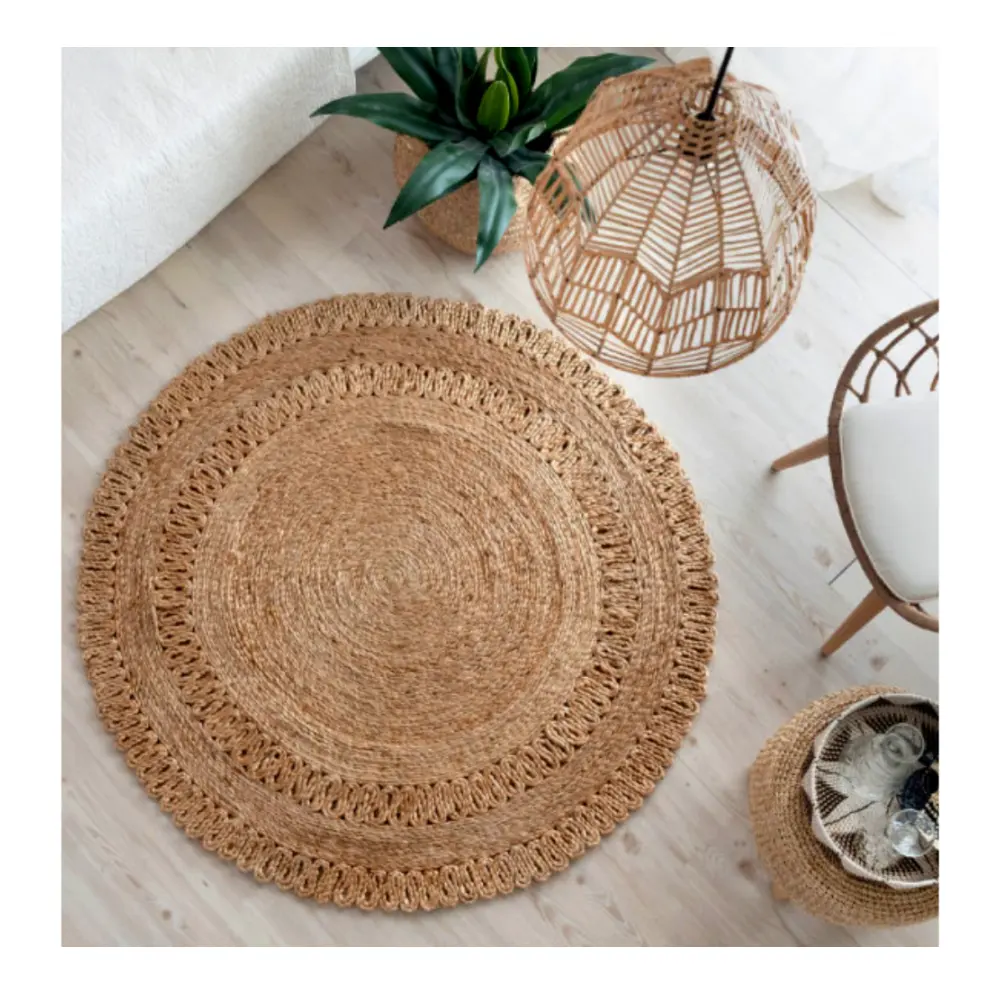 Handmade Area Rugs & Sets Woven Flatweave Home Use Decoration Indoor Outdoor Washable Non-Slip Modern Round Jute Rug