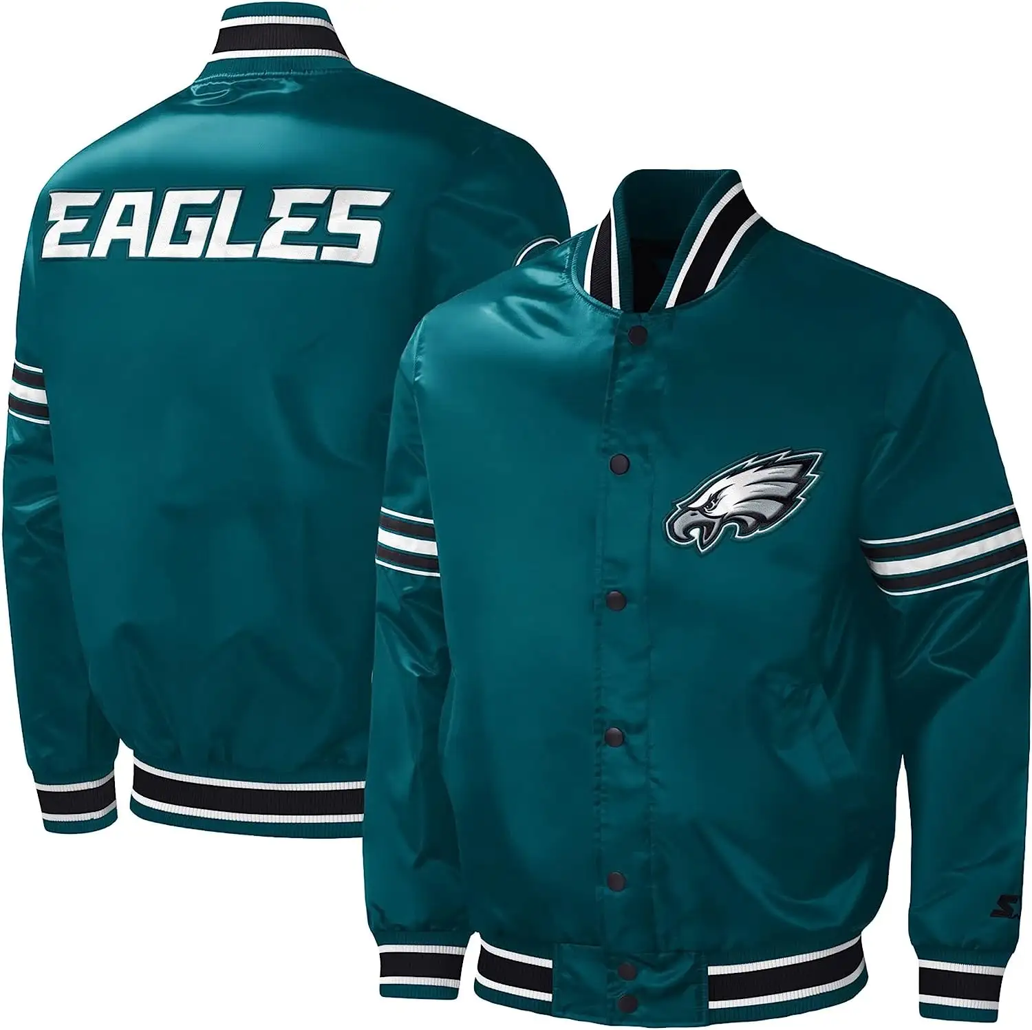 En's atin acket agagles oogo brombroidery atin Varsity uull-NAP