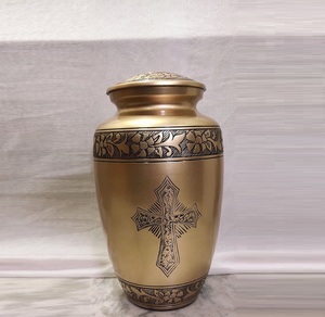 Toptan alüminyum kremasyon Urn için insan külleri ve yetişkin külleri çapraz kabartmalı anıt Ashes pets kremasyon çömleği evcil küller için