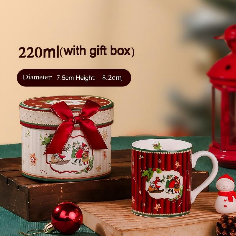 Coffret cadeau vintage rayé, tasse courte.