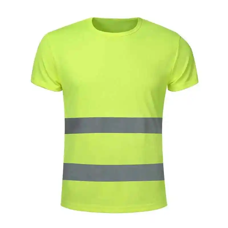 Marka yeni ucuz gemi hazır yüksek görünürlük güvenlik T-shirt nefes erkek iş elbiseleri uzun kollu yansıtıcı T Shirt