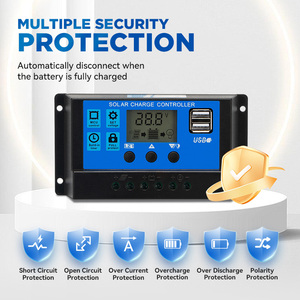 Regulador de energía inteligente PWM manual 30a 20a 10a 24V 12V DC panel de bombilla de salida controlador solar - Product Image 4