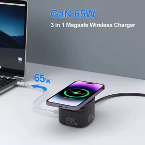GaN折りたたみ高速充電65W充電ステーション5 in 1磁気ワイヤレス充電器USBタイプC出力複数デバイス用 - Product Image 2