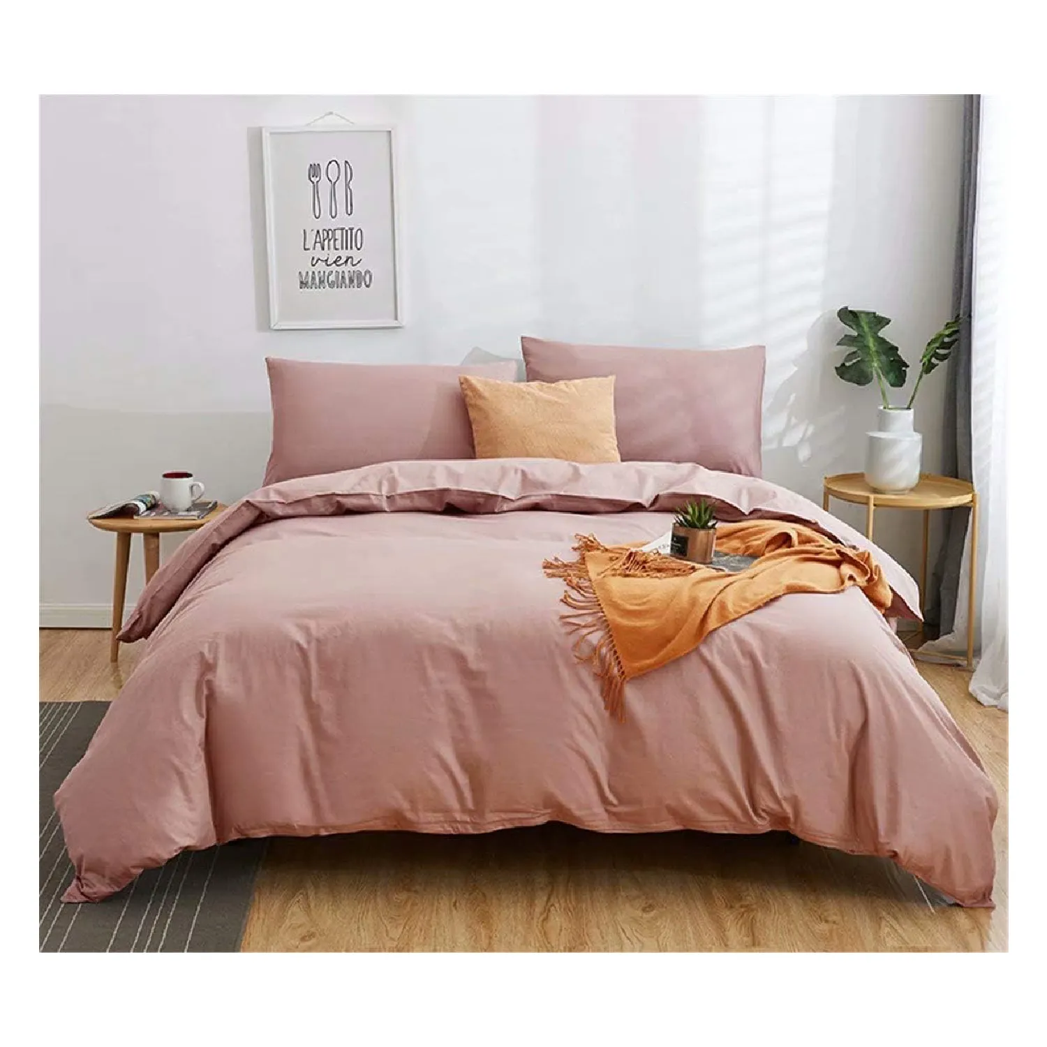 Seprai tempat tidur cetakan poliester ramah kulit Set seprai kamar tidur kualitas tinggi tirai yang cocok untuk rumah