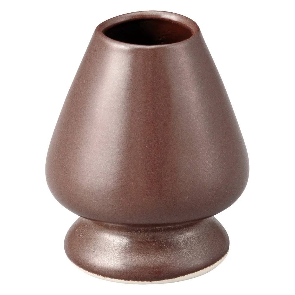 ที่ใส่เครื่องตีมัทฉะเซรามิกสีน้ำตาล