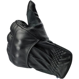 OEM/ODM定制标志刺绣Bla男士皮手套巴基斯坦冬季宽弹性Velcro手腕手套 - Product Image 3