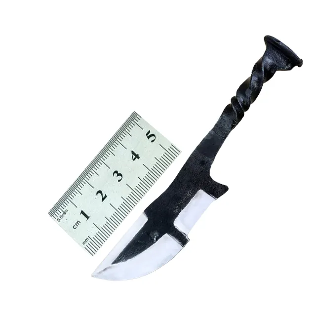 זעיר להב קטן גודל בעבודת יד מימי הביניים רכבת ברזל סכין ייחודי עיצוב יד מזויף מתנת סכין, עתיק סכין