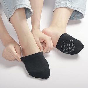 女性用シームレスハーフソックス滑り止めハイレングスシルクグリップ、カスタムロゴ付き軽量カジュアルヨガ隠しつま先カバーミュール