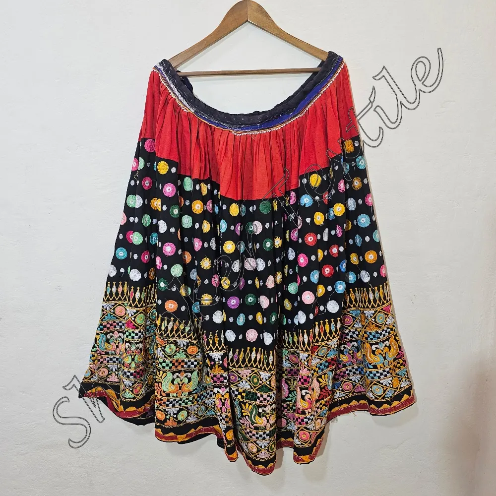 Cigano vintage Rabari Banjara saia (gaghra) dança do ventre saia Indiano Vintage Banjara Hobo Kutchi saia indiana real do vintage