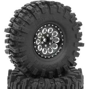 4x RC <span class=keywords><strong>1.9</strong></span>タイヤタイヤ120mm & <span class=keywords><strong>1.9</strong></span>ビードロックホイールリムRCマッドクローラーSCX10用