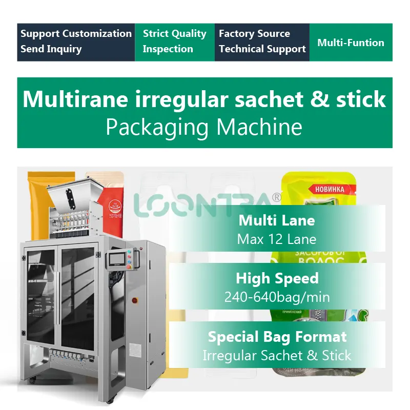 Hochgeschwindigkeits-Mehrspur Stickbeutel Granulat automatische Verpackungsmaschine 6-8-Linien vollautomatische Salzverpackungsmaschine