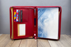 <strong>Notebook</strong> Personalized Office Zipper Case <strong>Notebook</strong> Storage Leather Portfolio Organizer Custom Logo LAP-0019 - Product Image 4