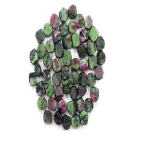 10 יח "ד נדיר קריסטל בגודל 14-16 מ" מ אודם טבעי-zoqueshone anyolite