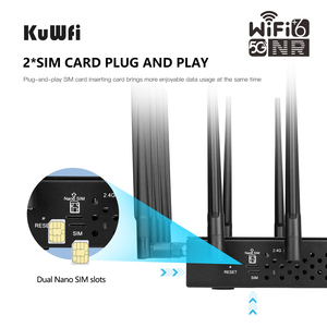 KuWFi 5G yüksek hızlı kapalı CPE yönlendirici ile çift bant Modem WiFi 6 & 5G SIM kart yuvası güvenlik duvarı QoS VPN USB ve LTE ağ - Product Image 5