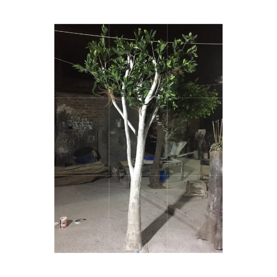Árvore artificial grande de fibra de vidro para decoração de árvore de altura personalizada, árvore artificial de alta qualidade para ambientes internos e externos