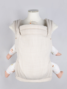 กระเป๋าอุ้มเด็กทารกผ้าลินินสีเบจอ่อนสไตล์ทันสมัยพร้อมกรอบผ้าฝ้ายนุ่มและพกพาได้สำหรับเด็กใหม่ - Product Image 5