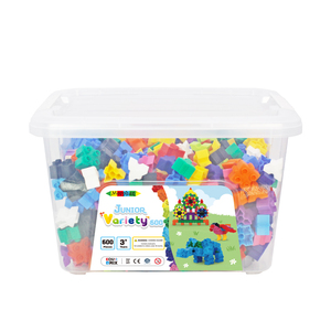 Junior Variety 600 yapı taşları seti, 600 adet, yaşları 3 +, rehber kitap ile çok renkli - Product Image 1