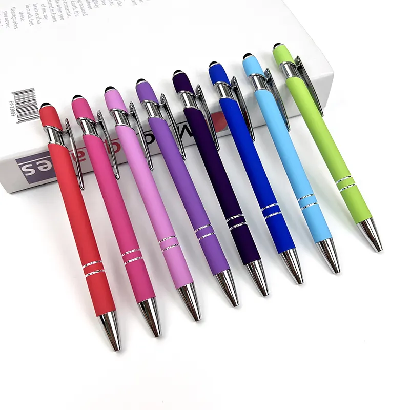 Penna a sfera personalizzata penna a sfera retrattile 2 in 1 con stilo in metallo con punta stilo per Touch Screen