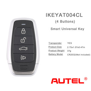 Универсальный смарт-ключ AUTEL IKEYAT004CL с 4 кнопками и транспондером для KM100 IM508 IM608 для программирования ключей - Product Image 2