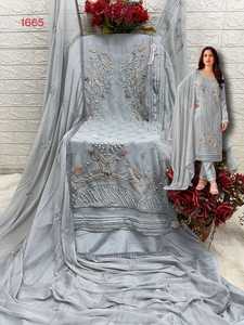 Yeni tasarımcı hint tarzı ağır nakış iş pakistanlı Georgette düşük fiyat ile bayanlar için Partywear Suits - Product Image 2