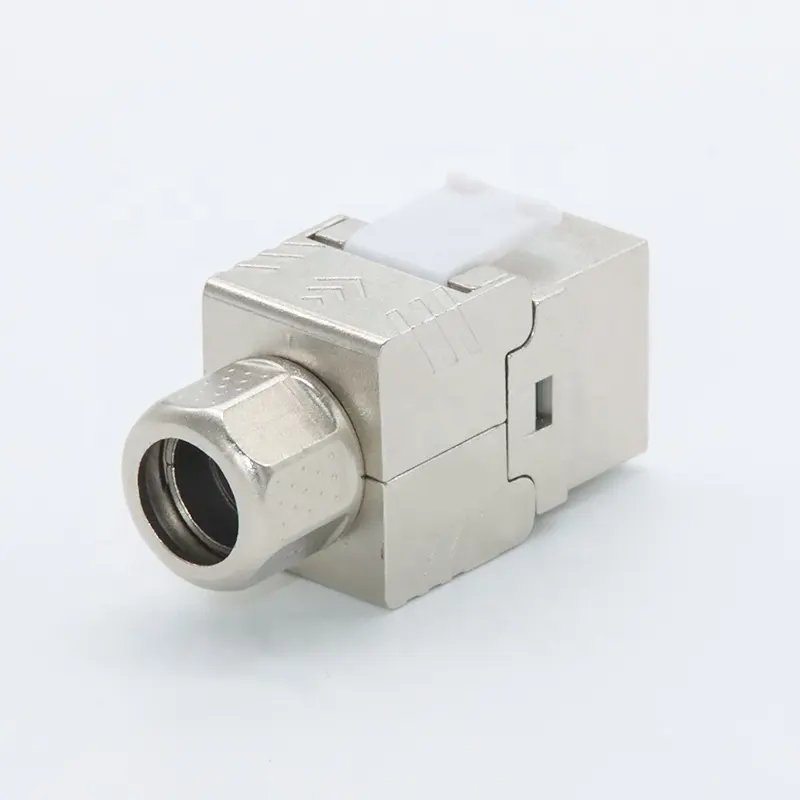 FTP Cat8 8P8C-acoplador ethernet de aleación de zinc, módulo RJ45 Cat 8, conector keystone