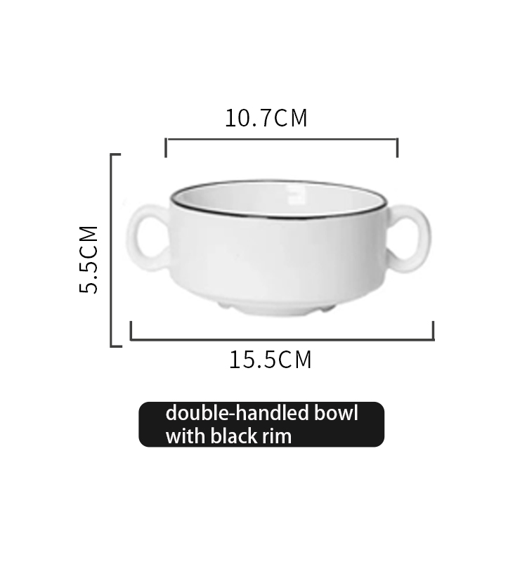 300ml soup Bowl (white with black rim)