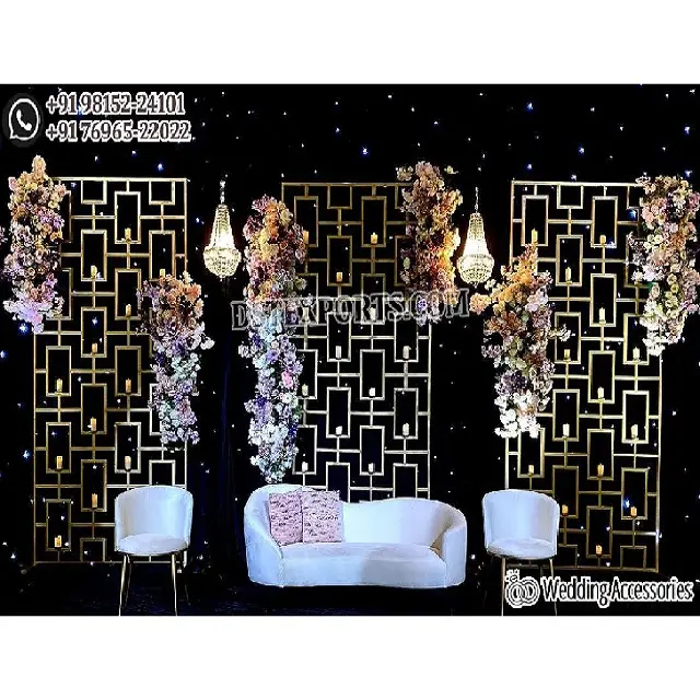 Indiase Receptie Podium Backwalls Voor Bruiloft Decor Arabische Huwelijksnacht Podium Kaarsen Muren Dromerige Kaarswand Bruiloft Achtergrond