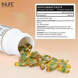 INLIFE Fenugreek minyak biji (rilis cepat) suplemen 500 mg-60 cairan diisi kapsul Vegetarian suplemen kesehatan - Product Image 4