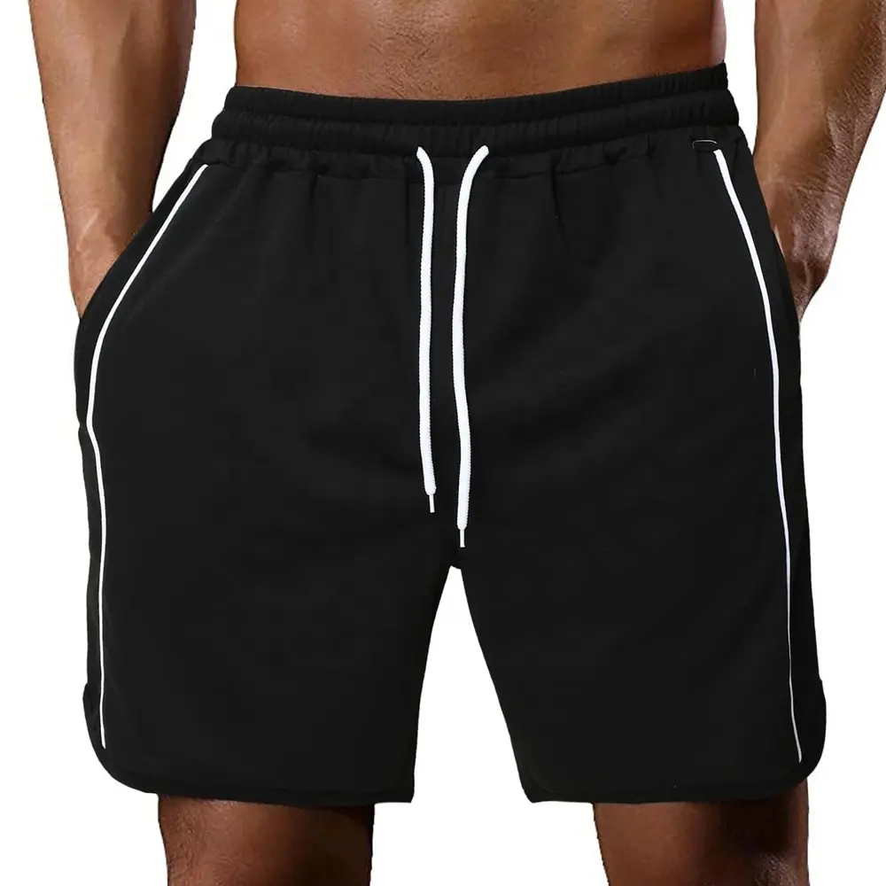 Pantalones cortos de chándal con ajuste de contraste para hombre, Shorts de cintura con cordón, para playa, para correr, OEM, venta al por mayor