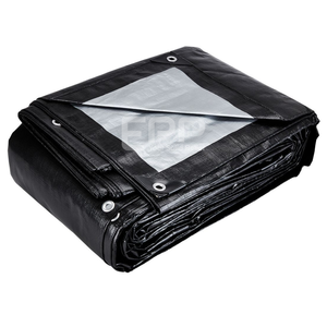 En çok satan yırtılmaya dayanıklı HDPE malzeme gümüş ve siyah renk iki tarafı su geçirmez hay koruma kapağı Tarps - Product Image 5