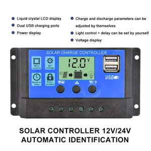 Controlador de carga solar 12V24V 30A/20A/10A Auto LCD Dual USB 5V Salida Panel solar fotovoltaico PV Regulador Descargador de carga - Product Image 4