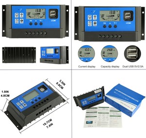 Солнечный регулятор 10A 20A 30A PWM Контроллер заряда для солнечной панели системы зарядного устройства - Product Image 5