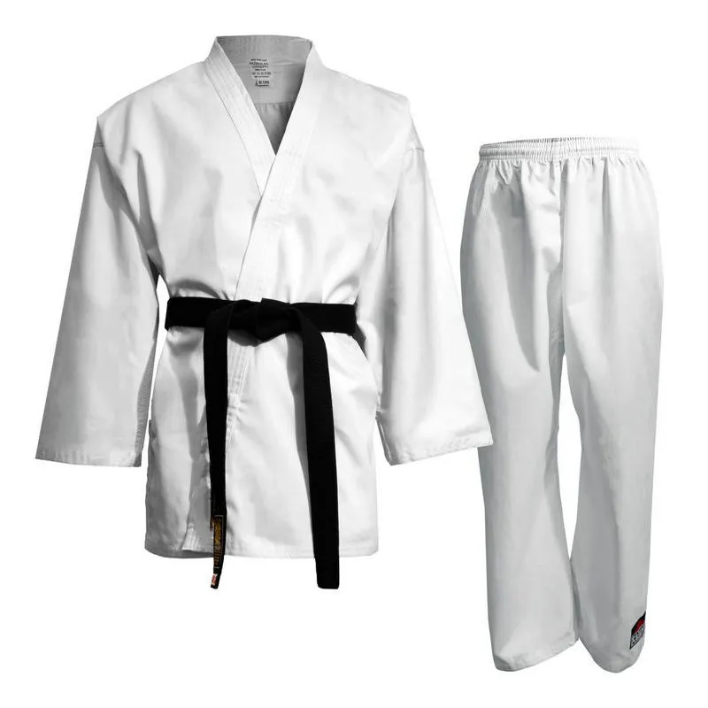 Tienda en línea Ali Baba, competición y entrenamiento de karate, traje de karate de lona de sarga blanca WKF