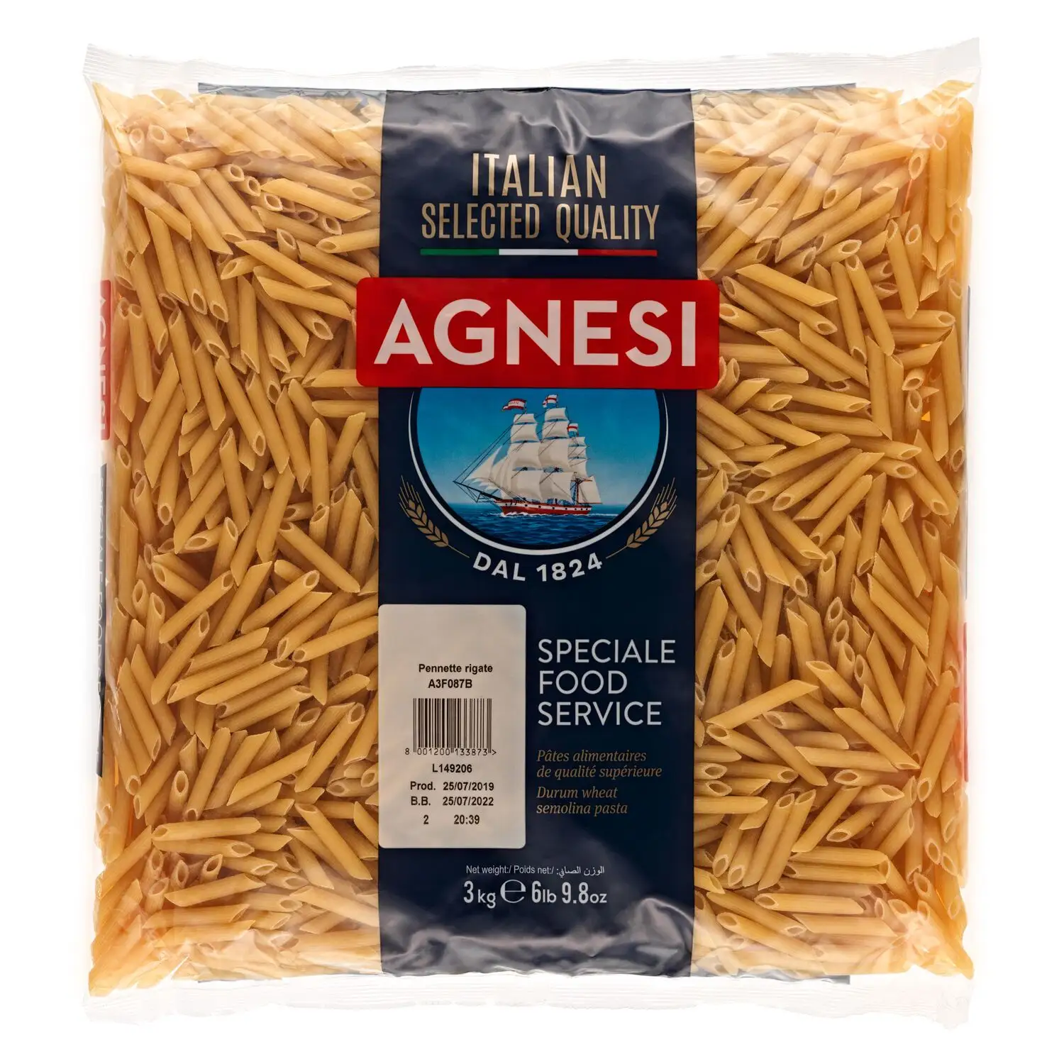 Sostanzioso prodotto italiano Pennette - AGNESI Pennette Rigate N.87 confezione da 3KG-un assaggio della tradizione italiana