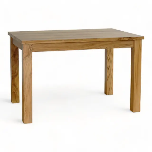 Mesas de comedor nórdicas de lujo, mesa de comedor de madera maciza de teca fuerte para muebles para el hogar, muebles hechos en Indonesia, mesa de teca