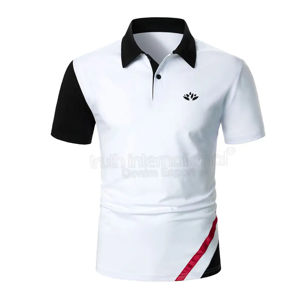 男性のためのユニークなデザインのポロTシャツカスタムスタイルポリエステル無地プレーンゴルフポロシャツ