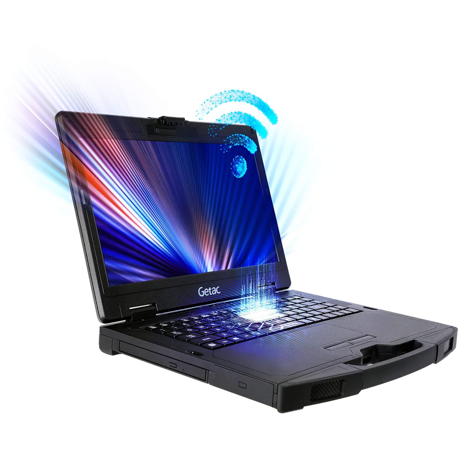 S410 Getac-notebook kasar untuk dalam dan luar ruangan, prosesor i5 atau i7 generasi ke-13, 14 "multi-sentuh.